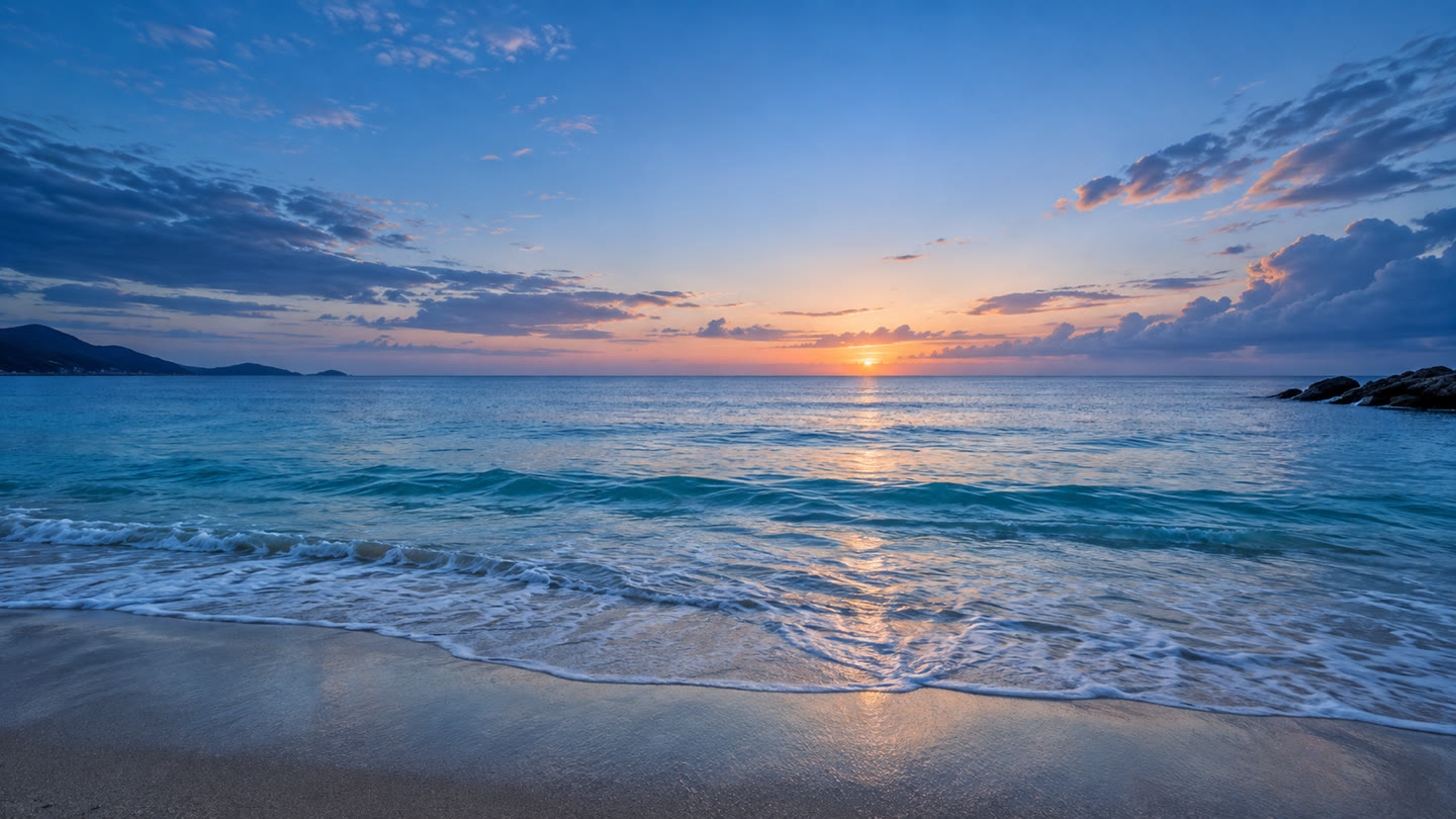 A quiet beach at sunrise